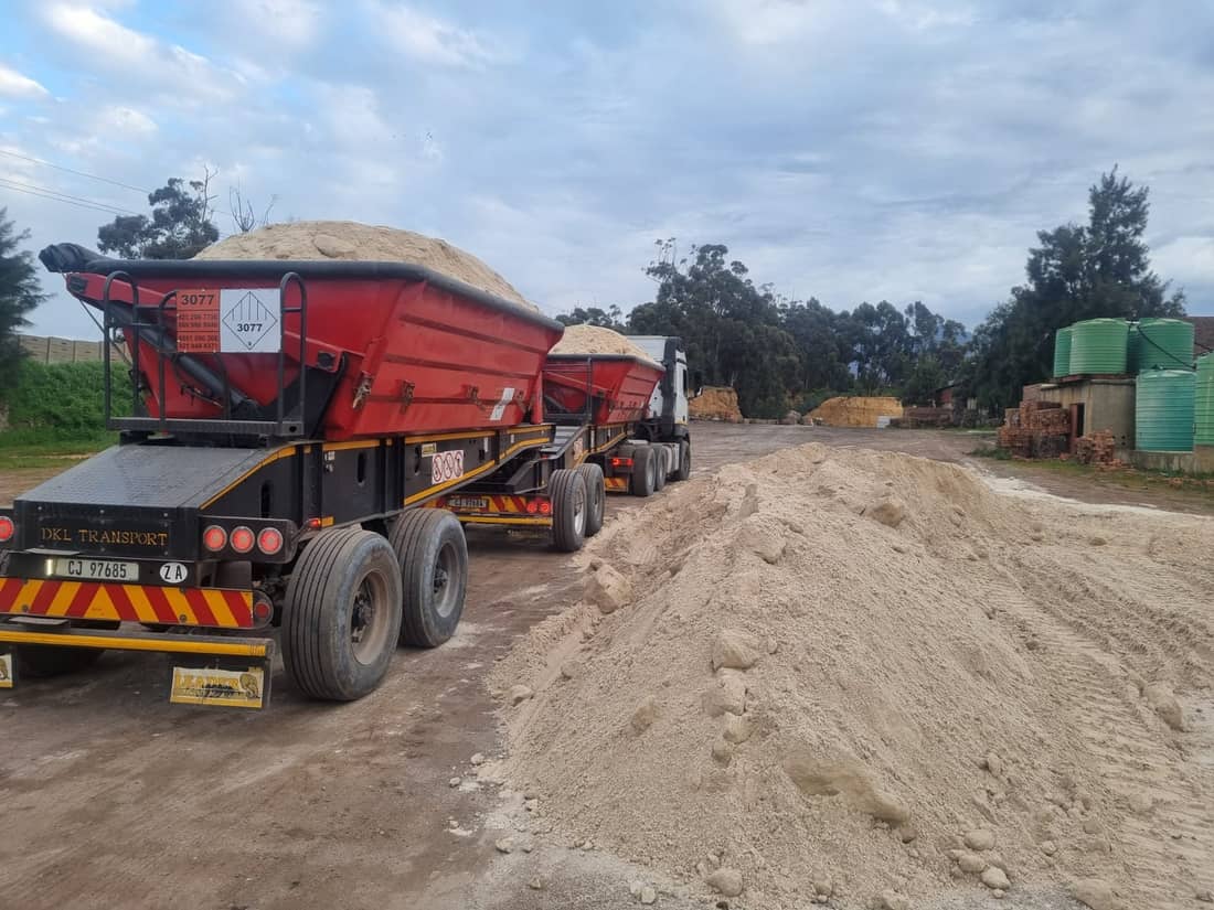 DKL tippers transporting bulk agricultural material