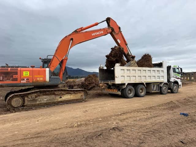 DKL excavator doing earthworks in vineyard area